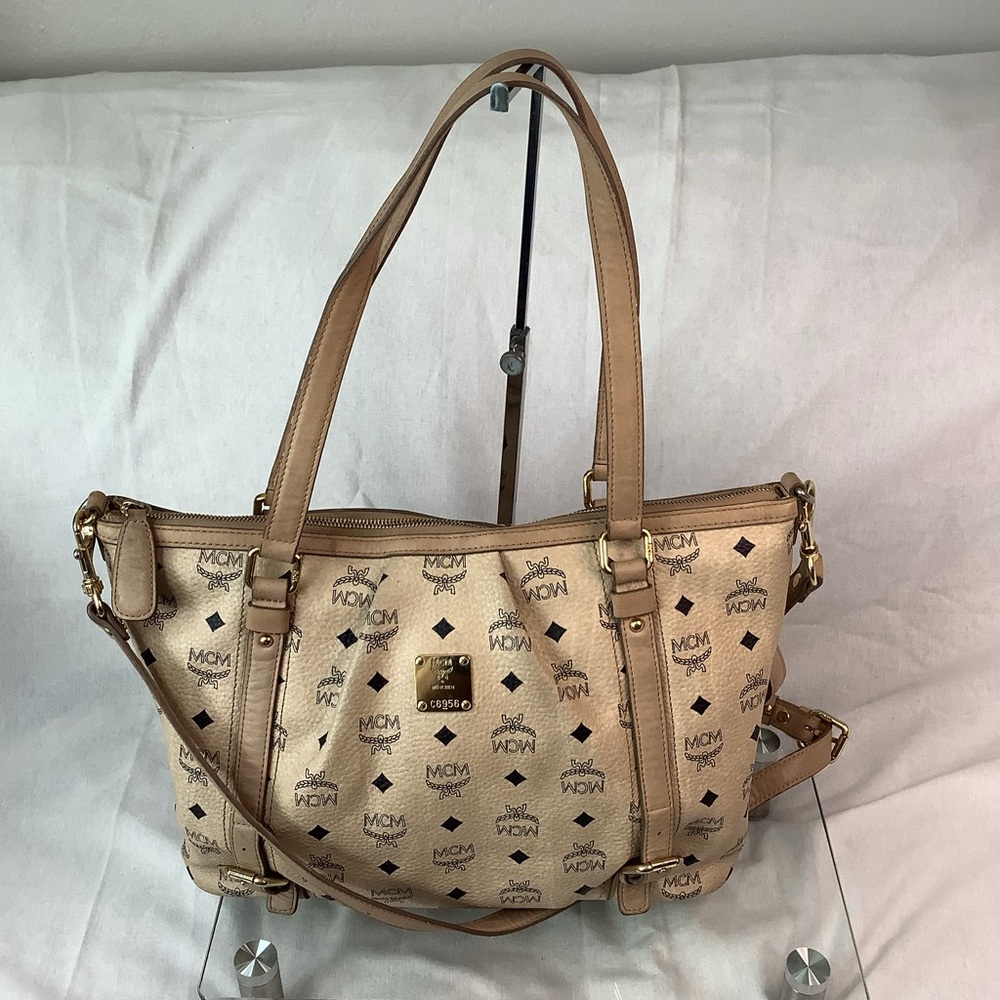 MCM Tan and Black Tote Bag